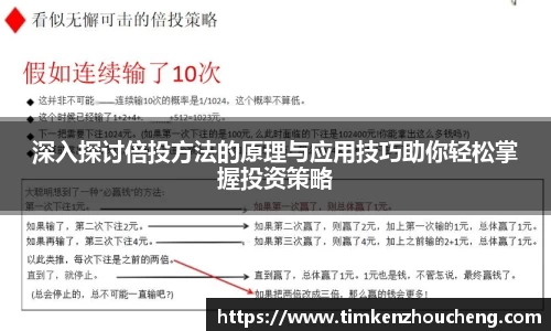 深入探讨倍投方法的原理与应用技巧助你轻松掌握投资策略
