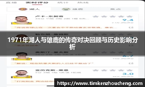 1971年湖人与雄鹿的传奇对决回顾与历史影响分析